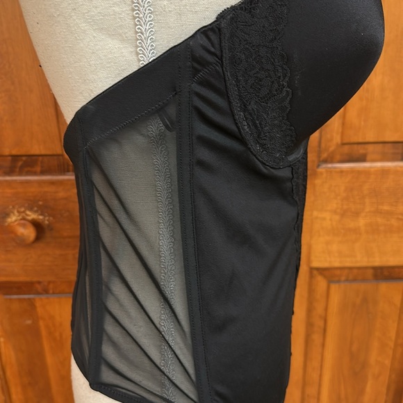 Maidenform Womens Floral Lace Strapless Push-Up Bustier, 38D, Black NWT - Picture 7 of 10